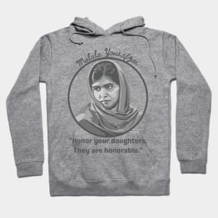 Malala Yousafzai Portrait and Quote Hoodie